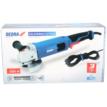 Nurklihvmasin, diax DEDRA DED7952 1200W, kiirus reguleeritav, korpus, 12mm