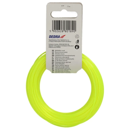 Ümmargune lõikelõng, trimmeri ja võsalõikuri nöör Garden DEDRA 80Z20151 2,0mmx15mm