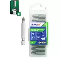 DEDRA kruvikeeraja bitid, bitid 18A05PZ21-10 Pozidriv PZ2x50mm, 10tk plastkarbis