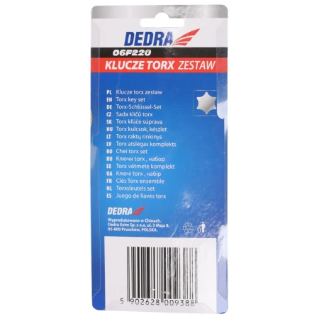 Klíče Torx krátké T10-T50, sada 9 ks, CRV