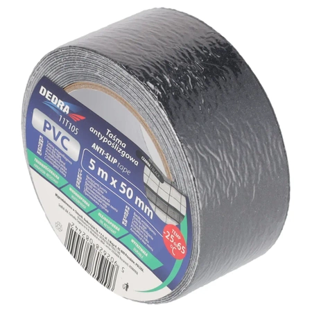 Libisemisvastane teip 50mm x 5m, must, DEDRA 11T105