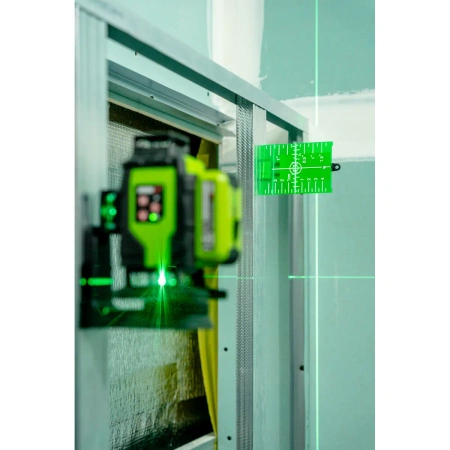 Лазер, уровень 4D DEDRA MC0908, зелёный луч, диоды Sharp