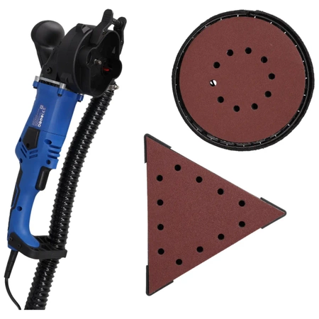 DEDRA DED7763 1010W polizor scurt pentru tencuială, duo, turbo, disc de 225 mm, cap triunghiular, pentru gips carton, cutie de transport