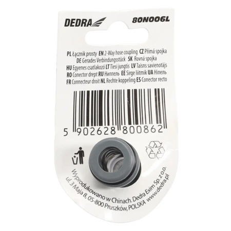 Прямой соединитель 1/2", свободный GARDEN DEDRA 80N006L