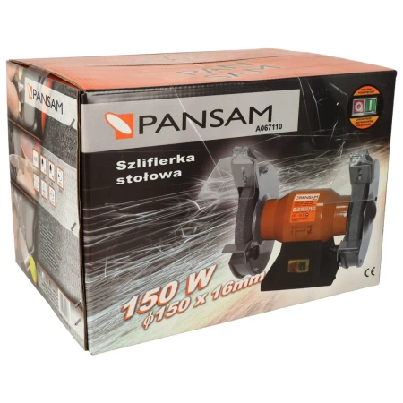 Шлайфмашина за маса, двоен диск, A067110 PANSAM 150W, 150x16mm, за суха работа