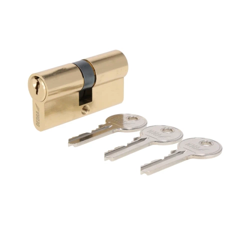 Lock cylinder insert 70 mm 30/40 DEDRA 11U502, brass, set of 3 keys