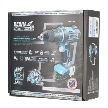 Акумулаторна бормашина/верторез, 18V, DEDRA SAS+ALL DED7142 50Nm, 13mm с удар, безчетков