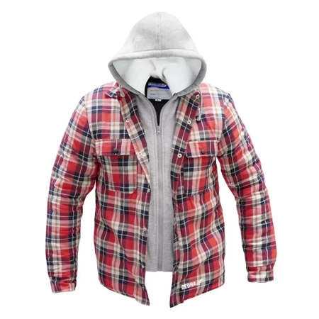 Bluza flanelowa ocieplana z kapturem DEDRA BH63KF-L rozmiar L