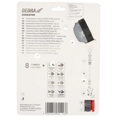 8-function spray nozzle TRIGGER CONTROL set 4 pcs