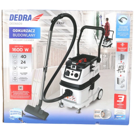 Aspirator de construcție cu funcție de auto-curățare a filtrului, filtru clasa M, DEDRA DED6609
