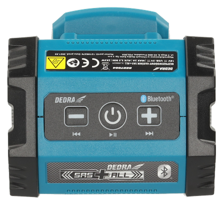 DEDRA SAS+ALL DED7004 18V laetav bluetooth-kõlar, USB-ühendus.