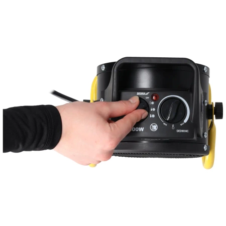 Nagrzewnica elektryczna PTC 2,0kW, okrągła, czarna DEDRA DED9930C ceramiczny element grzejny