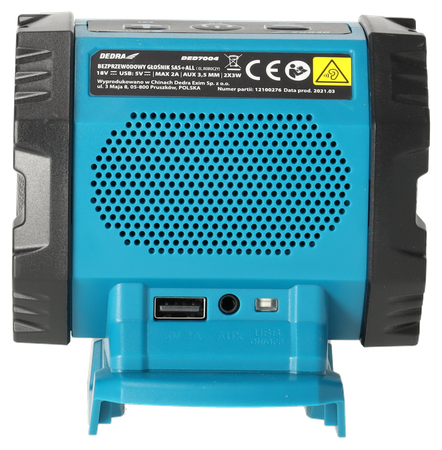 Bluetooth rechargeable speaker, USB port, DEDRA SAS+ALL DED7004