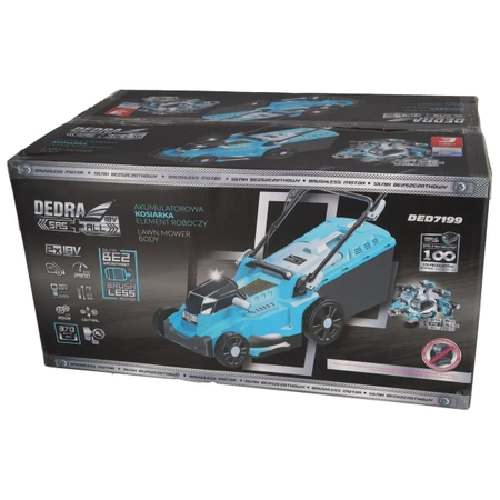 Akumulatorska brezkrtačna kosilnica 2x18V, DEDRA SAS+ALL DED7199 širina reza 37 cm, brezkrtačni motor