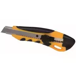 Nož za oblazinjenje, tapeciak, zložljivi nož DEDRA M9013 18mm ročaj ABS+guma, kovinsko vodilo