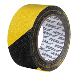 Anti-slip tape 50mm x 18m, yellow-black, DEDRA 11T114
