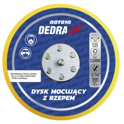 Кріпильний диск з липучкою DEDRA 08T810, діаметр 125 мм, для ексцентрикових полірувальних машин