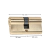 Циліндр замка 75 mm 30/45 DEDRA 11U503, латунний, комплект з 3 ключів
