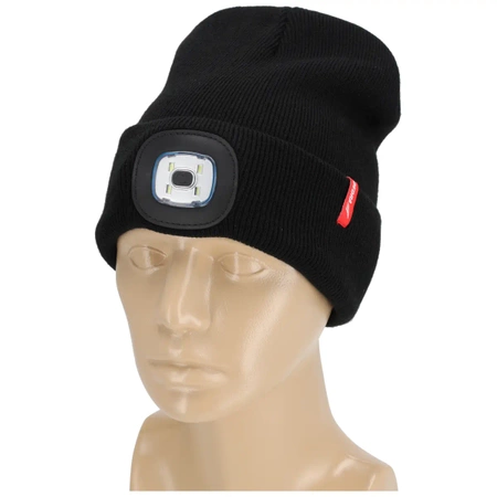 Зимна шапка с фенерче DEDRA BH60C5, черен цвят, универсален размер