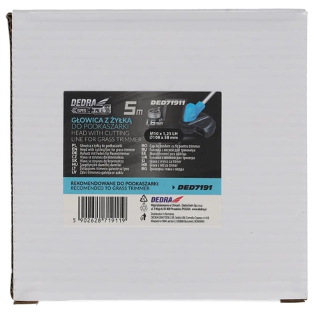 Cap cu monofilament de 1,6mm, DED71911, 3m - pentru motocositoare DEDRA DED7191