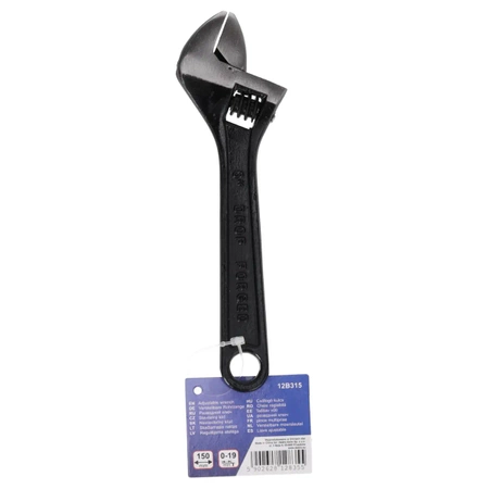 Reguleeritav lühike mutrivõtja, prantsuse mutrivõtja, õmmeldud DEDRA 12B315 150mm, 0-19mm