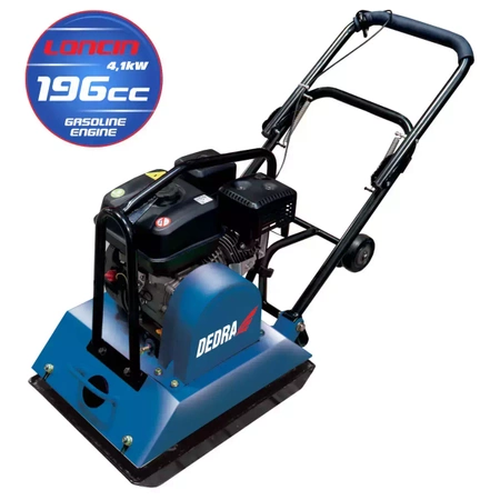 Compactor de sol DEDRA DED8830 putere 4100W, greutate 88kg, capacitate motor 196cc Loncin, dimensiune placă 420x550mm