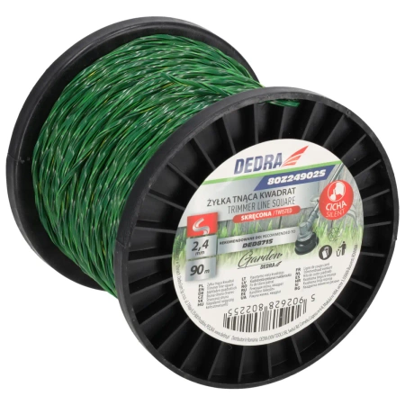 Linie de tăiere pătrată răsucită 2,4mmx90m, bobină, DEDRA GARDEN 80Z24902S