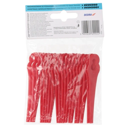 Plastikiniai žoliapjovės peiliai, DEDRA DED69902 20vnt.