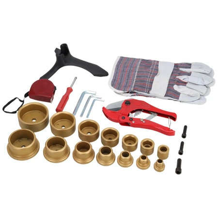 Zgrzewarka do rur i złączek z tworzyw sztucznych DEDRA DED7514 1500W, walizka metalowa, zakres 16-63mm, PE, PP, PB