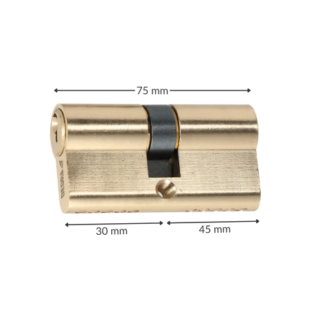 Wkładka bębenkowa do zamka 75 mm 30/45 DEDRA 11U503, mosiężna, zestaw 3 szt. kluczy