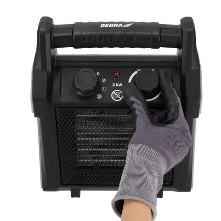 Електричний обігрівач PTC 3,0 кВт DEDRA DED9931C4, 7/2000/3000W, 322 м³/год, керамічний нагрівальний елемент