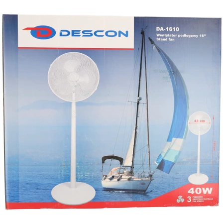 Stojanový ventilátor 16", bílý 40W