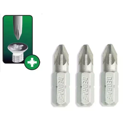 Šroubovací bity ploché Pozidriv PZ1x25mm, 3ks blistr