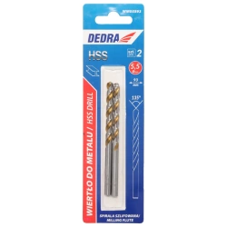 DEDRA свредло за метал WM05593 HSS, стомана 4341, 135°, 5,5x93mm, 2бр.