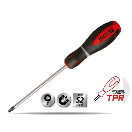 Отвертка Torx, звездообразна Hillen&Mohr 17W030 T6x60mm, стомана S2, дръжки от два материала