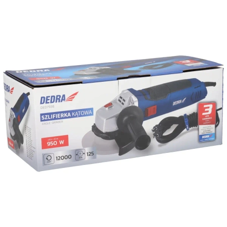 Kotni brusilnik, diax DEDRA DED7938, 125 mm, 950 W