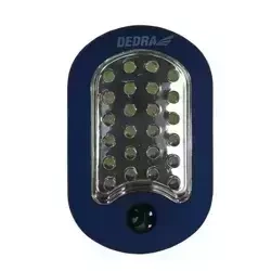 24+3 LED svetilka z baterijami, kavelj, magnet DEDRA L1001
