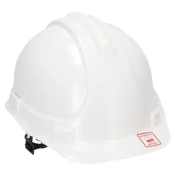 Safety helmet, white, 4-point chinstrap