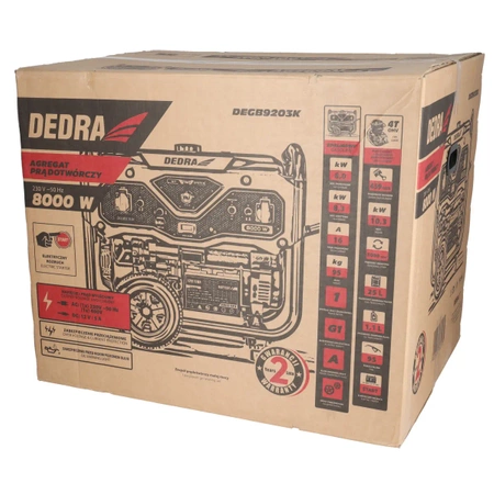 Generatorski sklop DEDRA DEGB9203K, moč max. 8,3kW, 8000W, bakreno navitje motorja, 1x400V, 1x230V