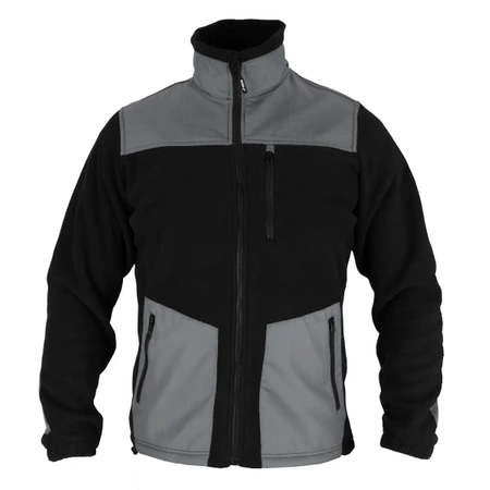 Блуза от полар с вложки, 280g/m2, размер XL, черна/сива, DEDRA BH6PA1-XL