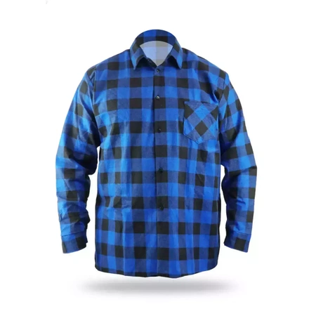 Koszula flanelowa DEDRA BH51F2-XXL niebieska, rozm.XXL, 100% bawełna