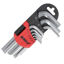 Lühikeste kuuskantvõtmete komplekt DEDRA 06F200 komplekt 9tk, 1,5-10mm, CRV