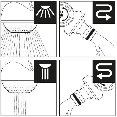 Uhlové dvojité pripojenie kohútika 1/2"-3/4", karta, GARDEN DEDRA 80N008K