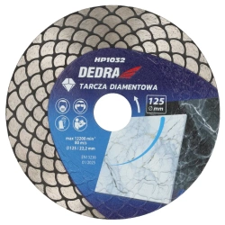 Diamantna ploča s segmentom u obliku riblje ljuske, rezni disk DEDRA H1032, rezanje na mokro, rezanje na suho, promjer 125 mm