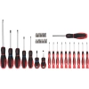 Screwdriver and bits set 36pcs with plastic holder, S2 steel