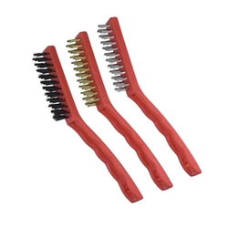 Kolmerealine harjakomplekt, DEDRA 2001P71 messing, teras, nailon, 225mm