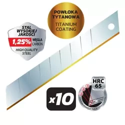 DEDRA M9043 natančna odlomna rezila 18 mm s titanovo prevleko, 10 kosov
