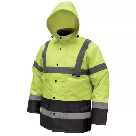 Geacă căptuşită reflectorizantă "parka" mărim.XL,galbenă