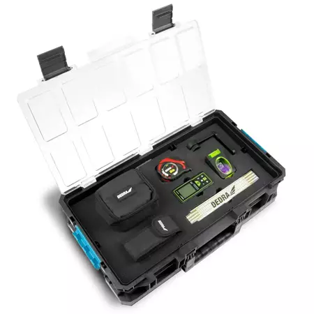 Measuring set with a laser level in SAS case