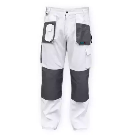 Pantaloni de protecţie mărime M/50, alb, greutate 190g/m2